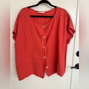 Linen top in salmon / Bryn Walker